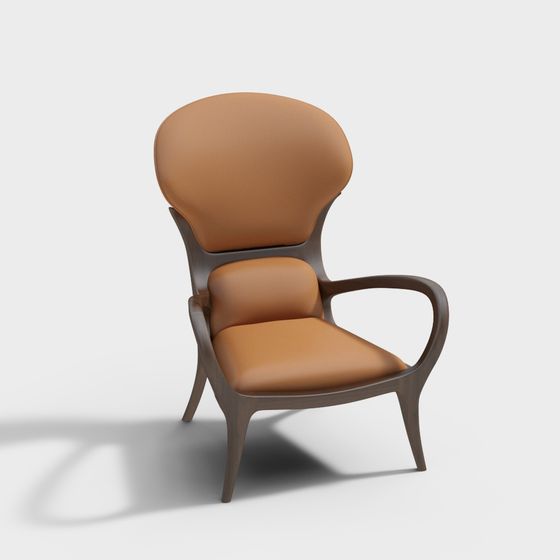 Stylish Curved Chair 3D model for Contemporary Spaces