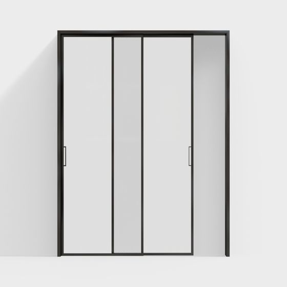 Modern Glass Sliding Door 3D model