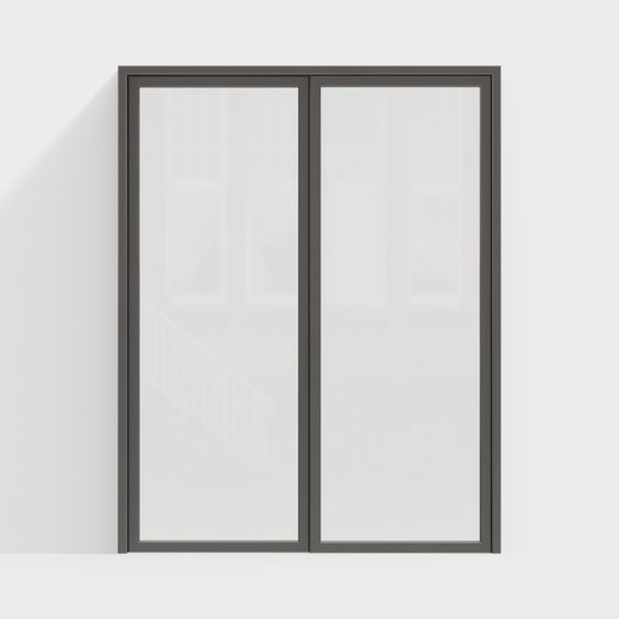 Elegant Glass Double Door 3D model