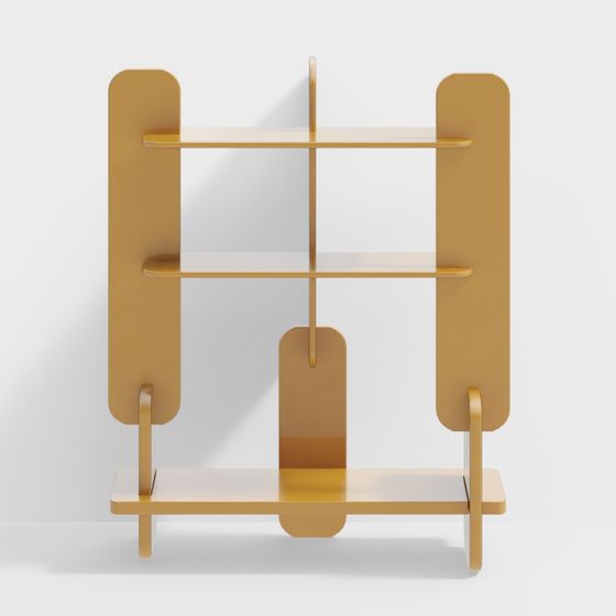 Contemporary Geometric Bookshelf 3D model