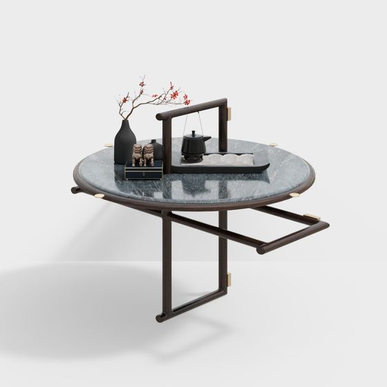 Stylish 3D Tea Table Model Blending Tradition and Modernity