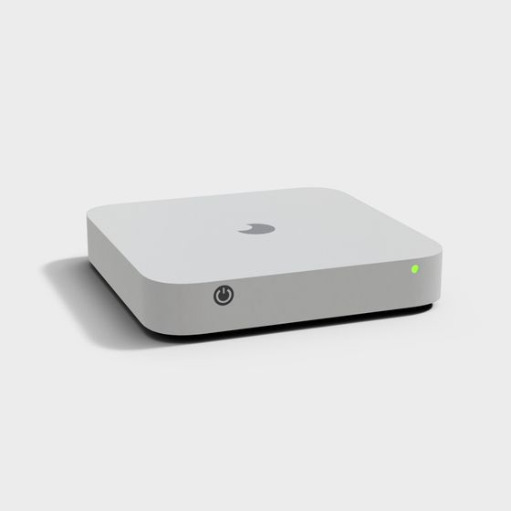Sleek White WiFi Router 3D Model
