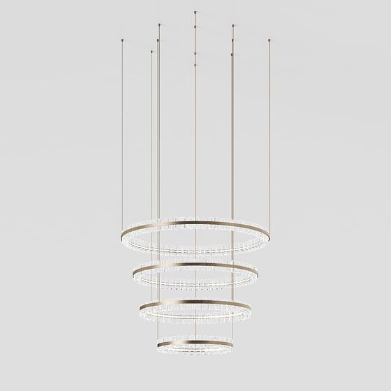 Elegant Low-Poly Crystal Chandelier 3D model