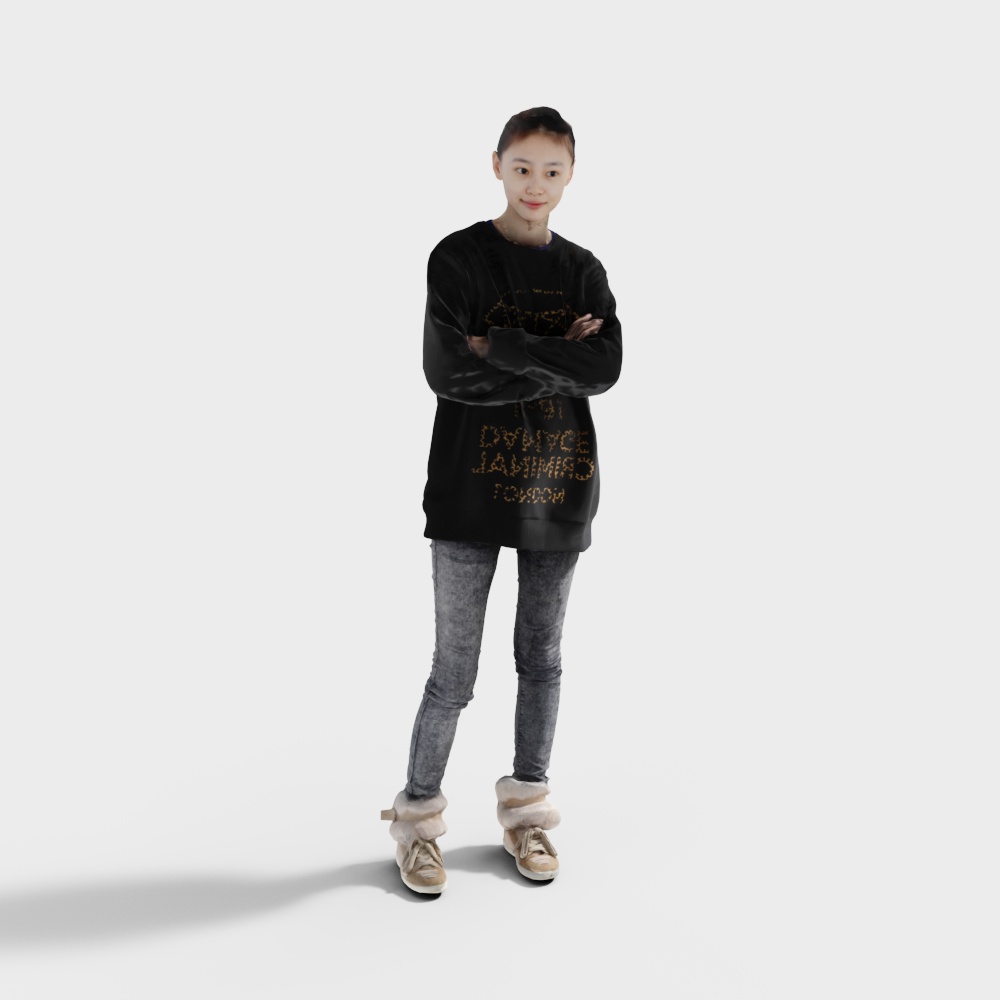 Stylish 3D Character Model for Modern Design Projects