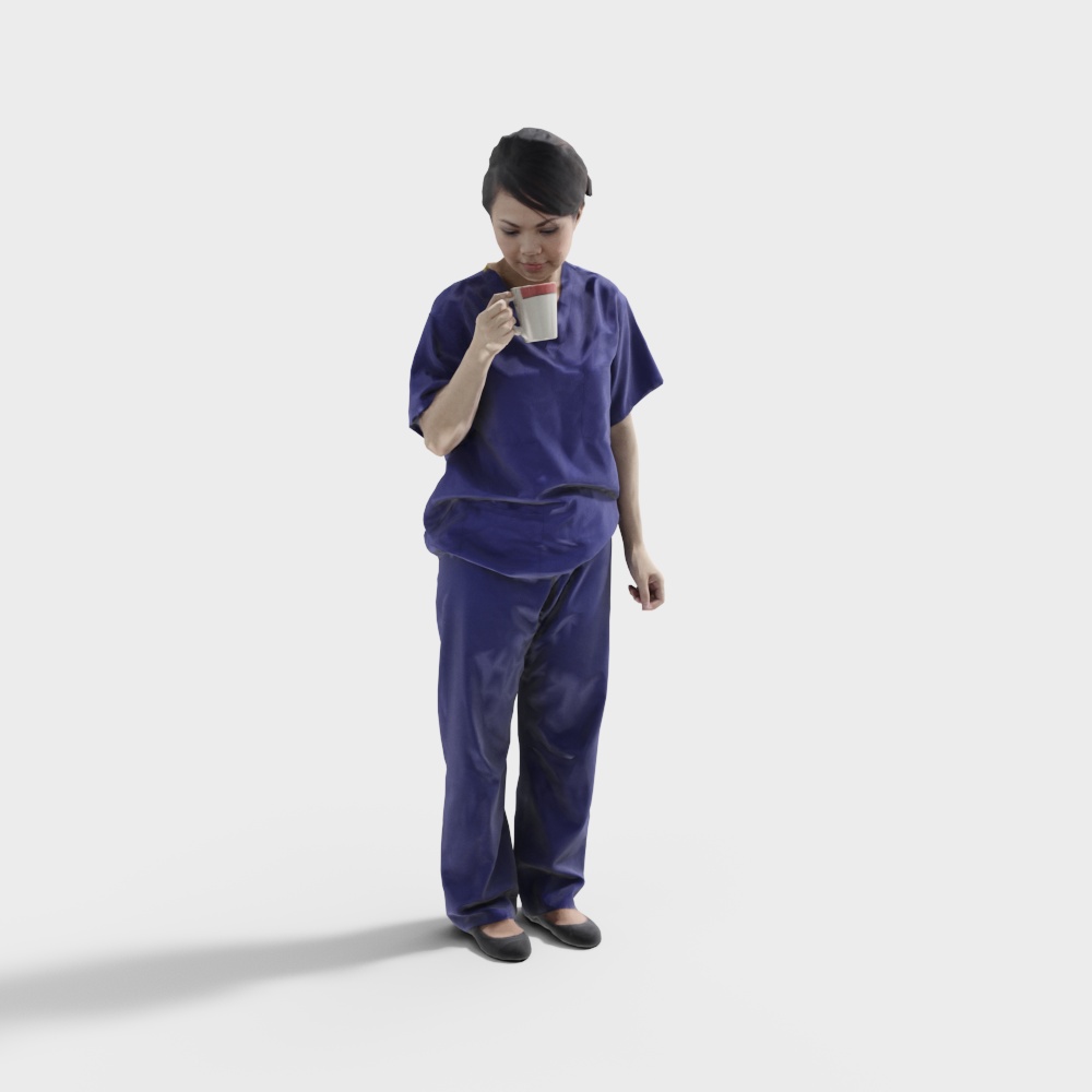 Casual Navy Blue Character 3D Model