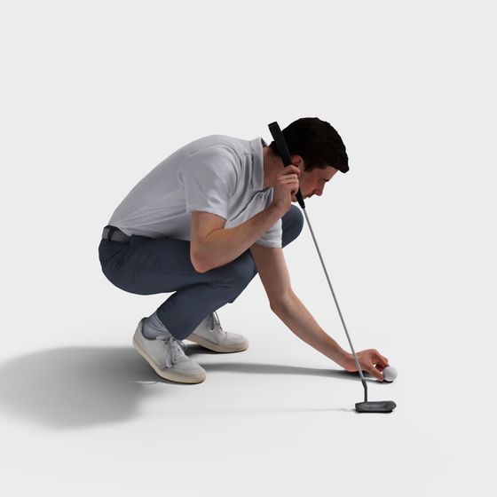 Realistic Golf Player 3D Model for Dynamic Scenes