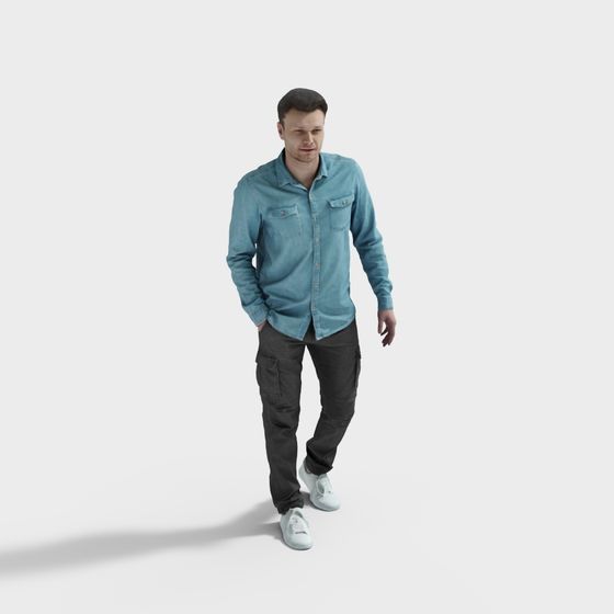 Stylish City Walker 3D model for Creative Projects