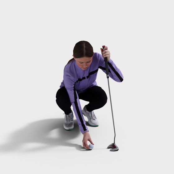 Dynamic 3D Model of a Young Golfer in Action