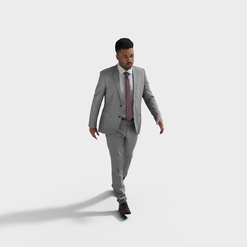 Urban Walker Low-Poly 3D Model