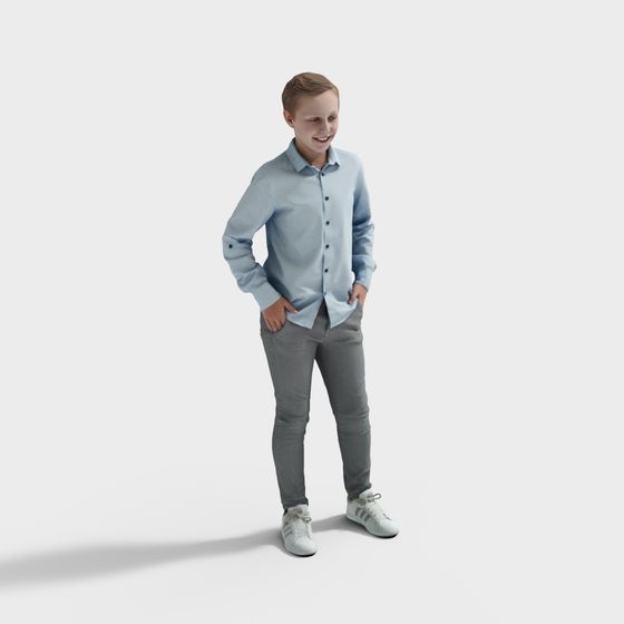 Stylish Teen Character 3D model for Creative Projects