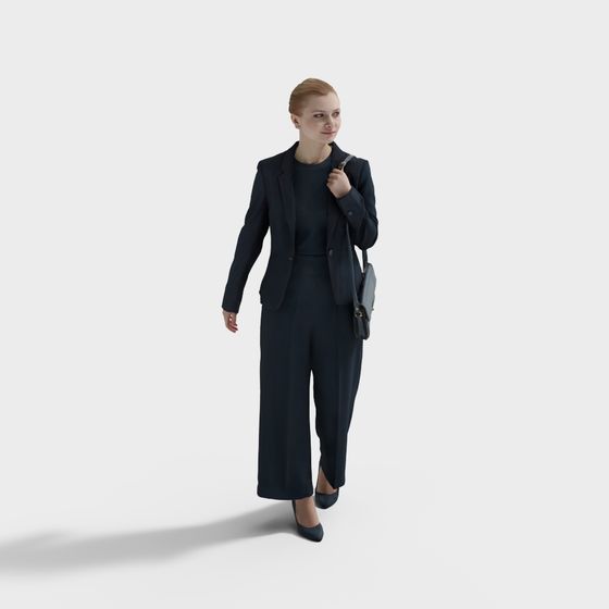 Charming Urban Woman 3D model in Elegant Suit