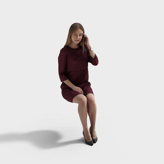 Stylish Red Dress 3D Model for Creative Projects