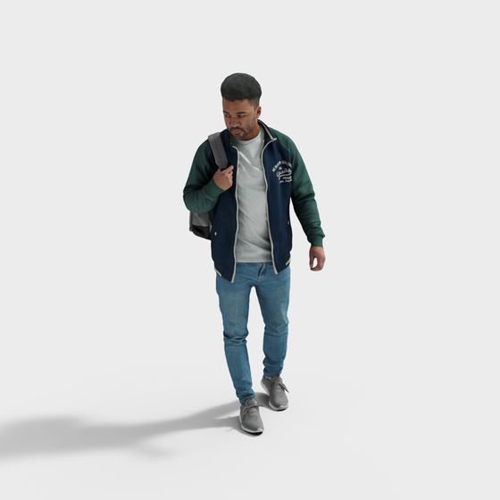 Stylish Low-Poly 3D Character Model