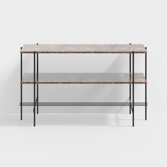Urban Style Double Shelf 3D model for Modern Interiors