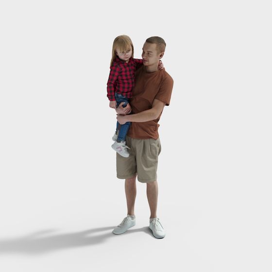 Heartwarming Father-Daughter 3D model