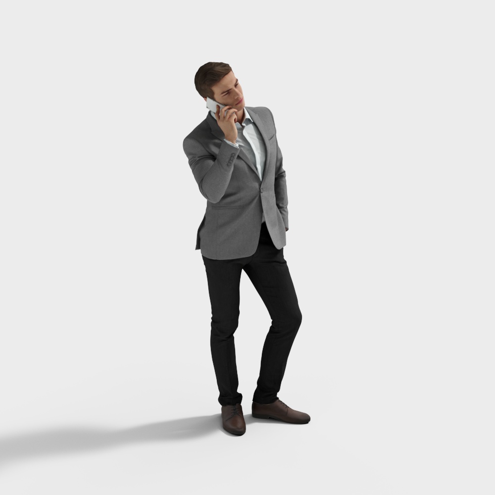 Elegant Businessman 3D Model for Modern Urban Scenes