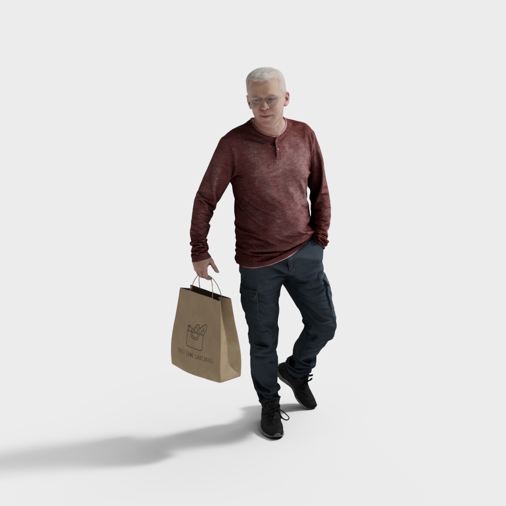 A Middle-Aged Man Carrying a Bag