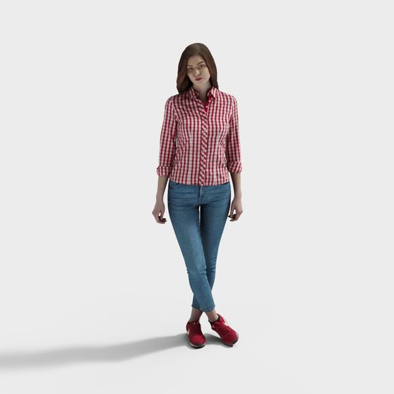 Stylish Campus Girl 3D model