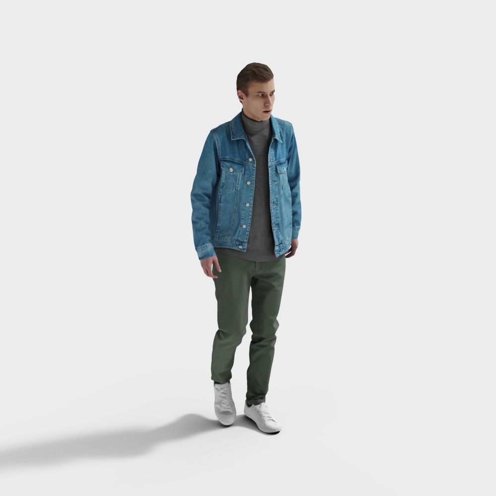 Stylish Low-Poly 3D Character Model for Urban Scenes