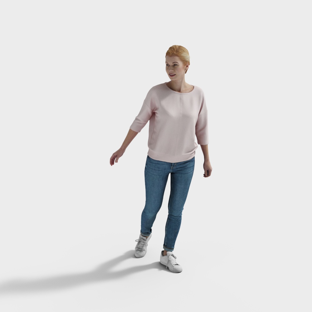 Urban Stroll 3D model - Stylish Female Figure