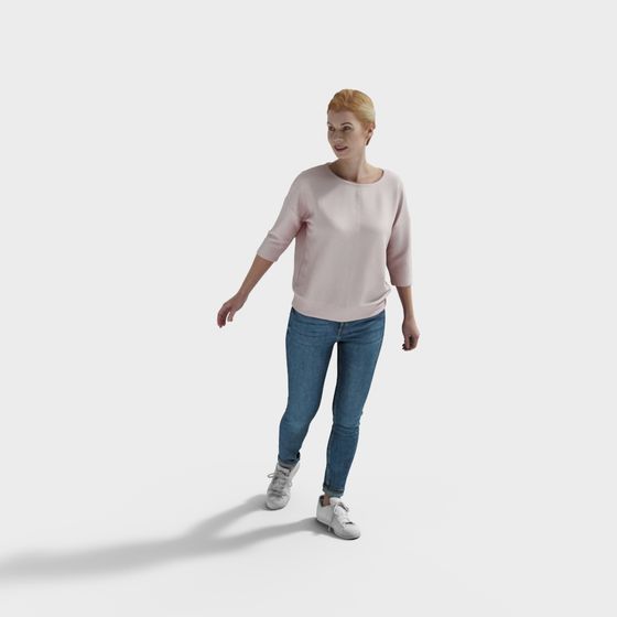 Urban Stroll 3D model - Fashionable Female Character