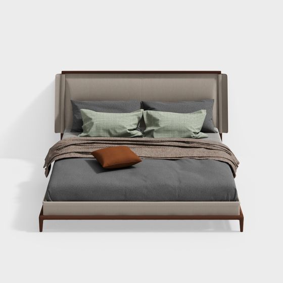 Sophisticated 3D Bed Model for Modern Bedroom Designs