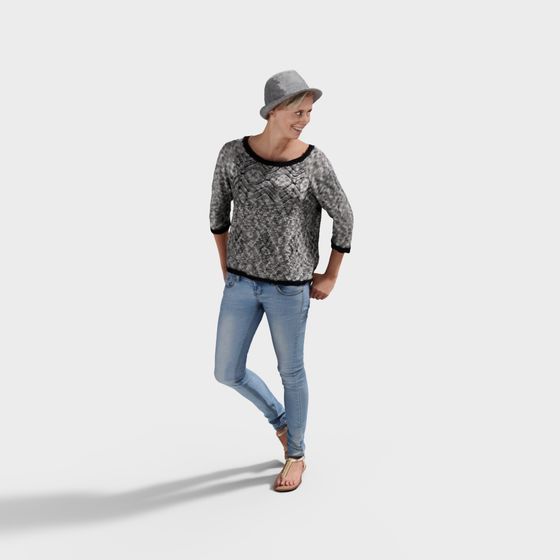 Stylish Low-Polygon Fashion 3D Model