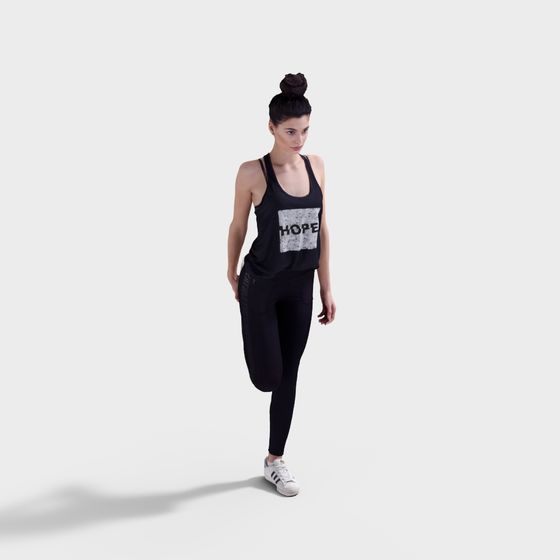 Chic Low-Poly Female Athlete 3D model for Creative Use