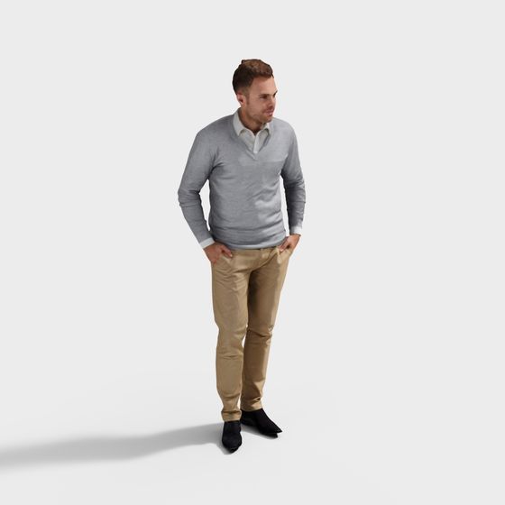 Realistic Low-Poly Character 3D model