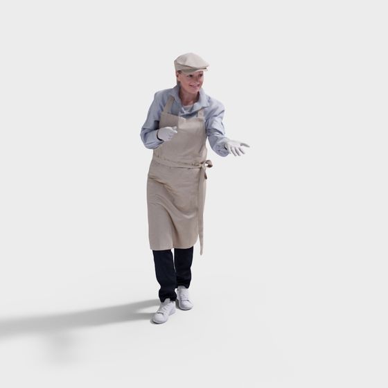 Charming Chef 3D Model for Creative Projects