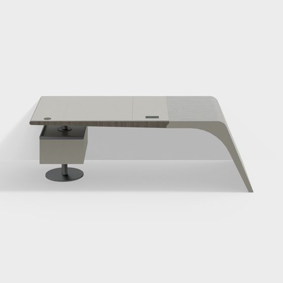 Sleek Low-Poly Office Desk 3D model