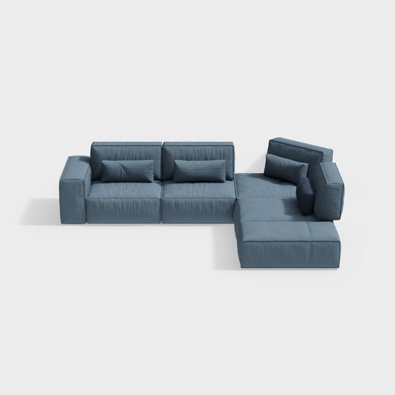 Modern Elegant Low-Polygon Sofa 3D model