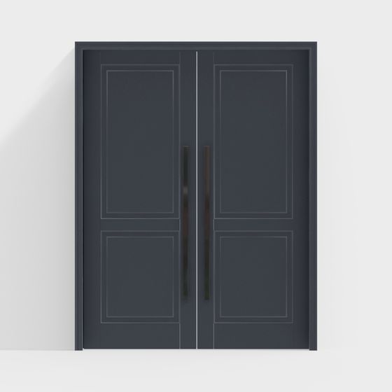 Stylish Low-Poly Double Door 3D model for Modern Spaces