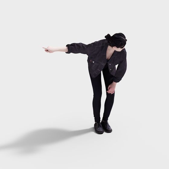 Stylish Low Polygon 3D Model of a Confident Character