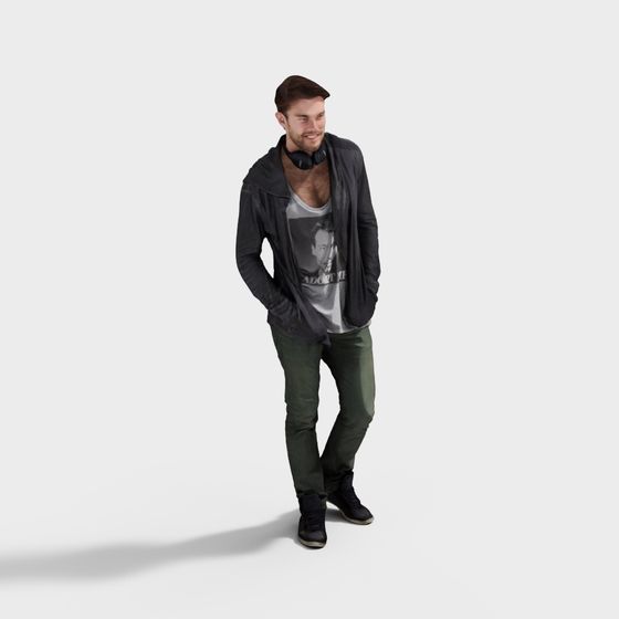 Trendy Black Cardigan 3D Model for Creative Projects