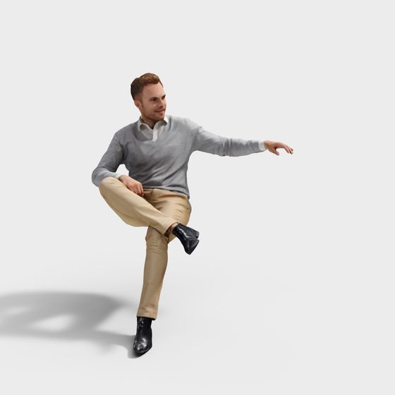 Stylish Low-Poly Urban Character 3D model for Designers