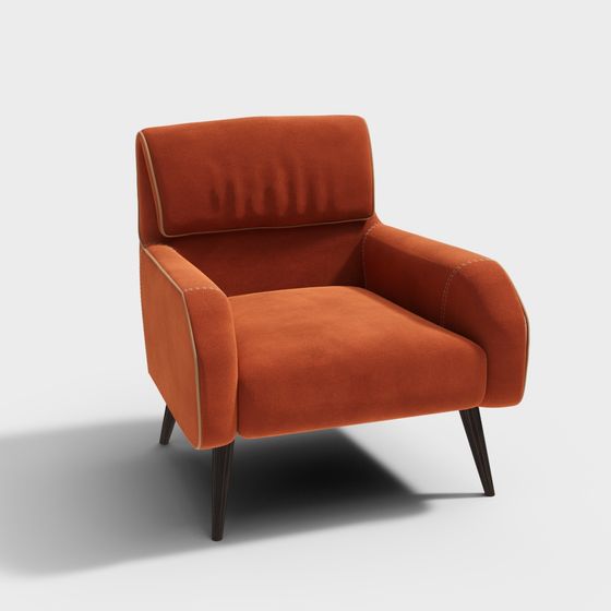 Mid-Century Modern Low-Polygon Armchair 3D model