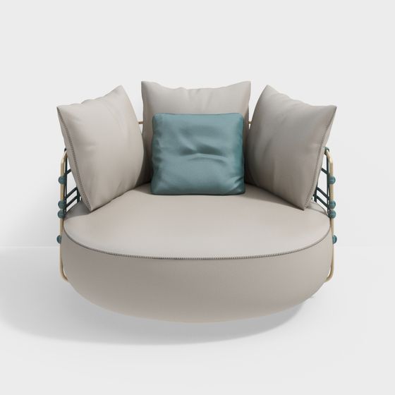 Elegant Low-Polygon Armchair 3D model