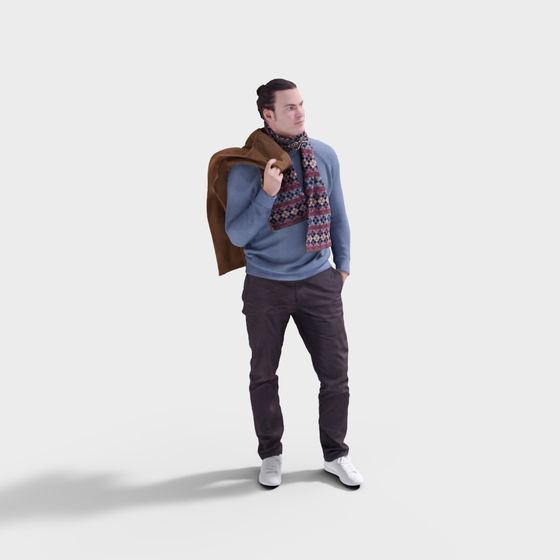 Chic Winter Man 3D model for Creative Use