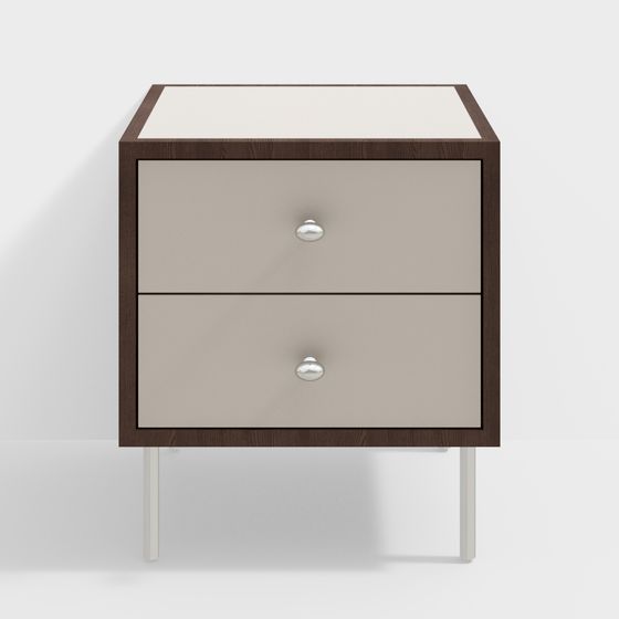 Urban Elegance Bedside Table 3D model for Modern Interiors