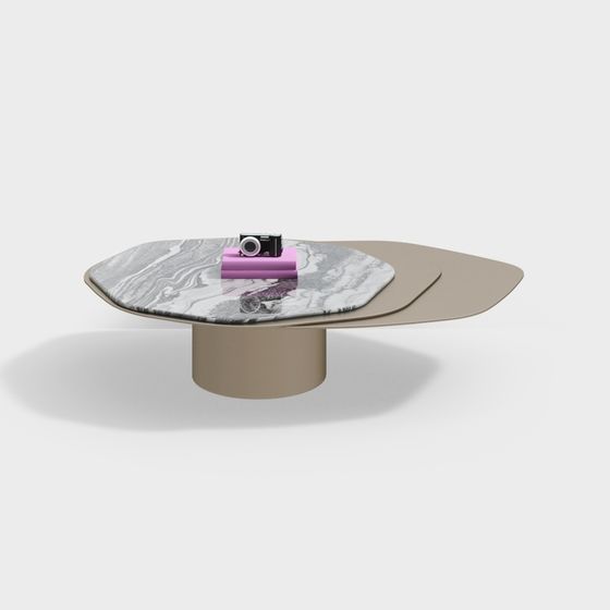 Streamlined Marble Coffee Table 3D model