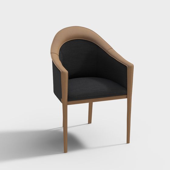 Stylish Curved Chair 3D model for Modern Spaces
