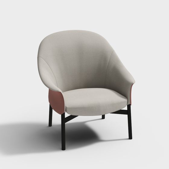 Stylish Curved Armchair 3D Model for Modern Spaces