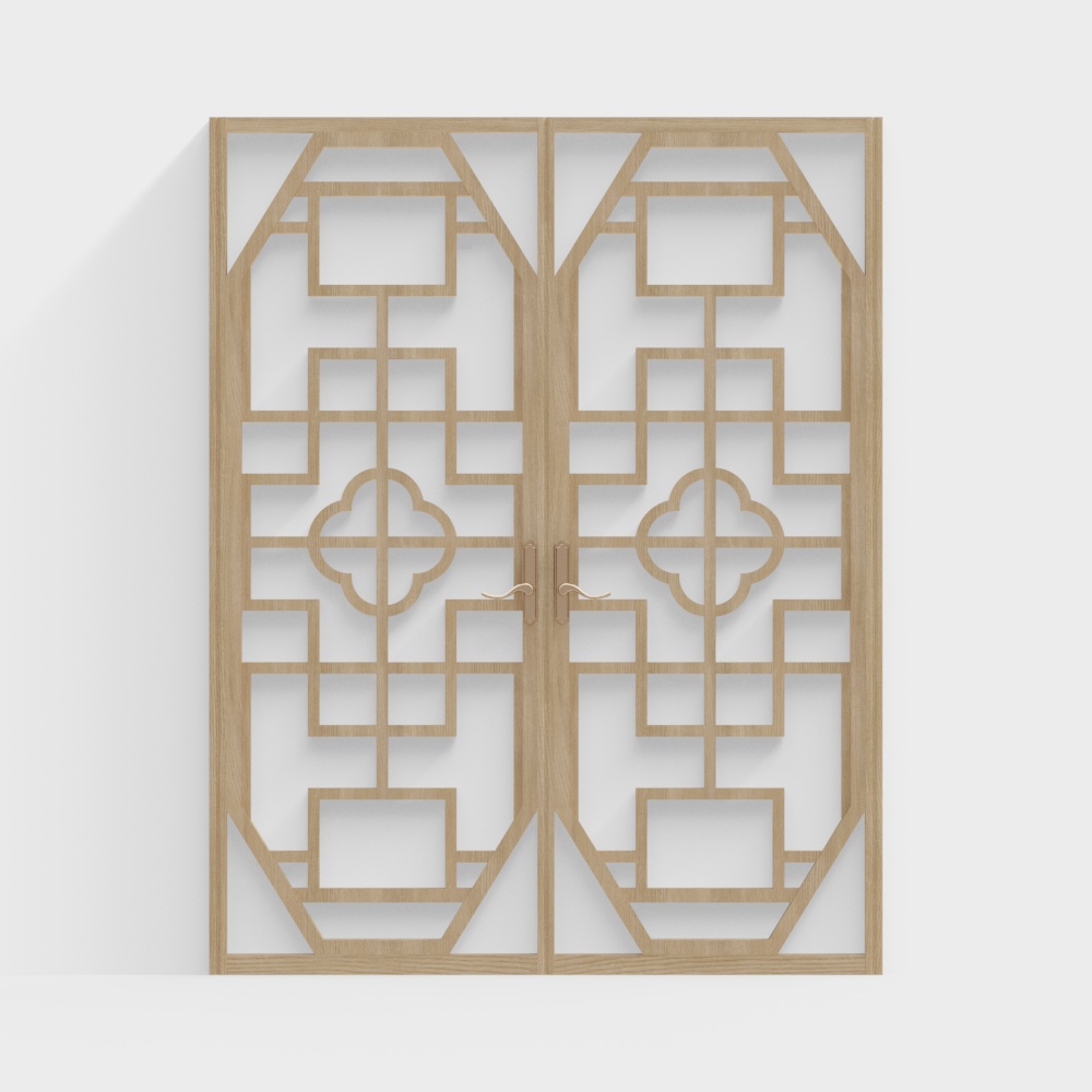 Elegant Low-Poly Wooden Door – Geometric Wood Texture