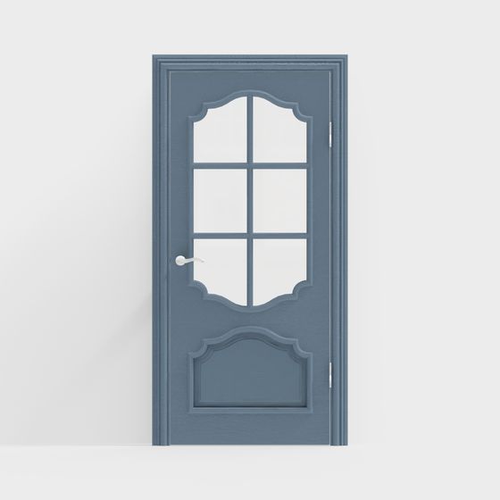 Vintage Blue Glass Door 3D model