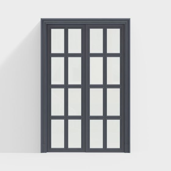 Modern Glass Panel Door 3D model