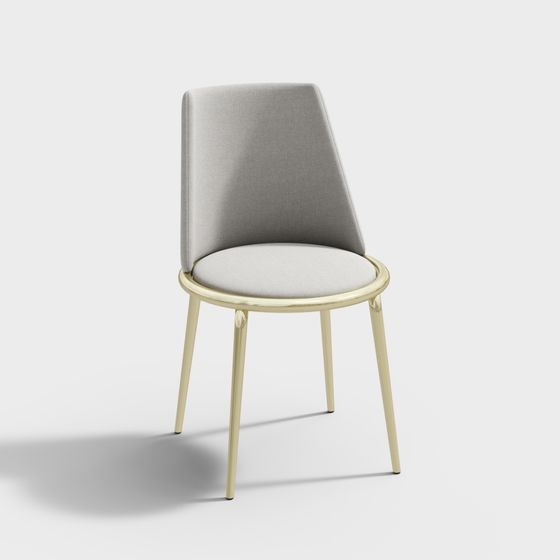Elegant Low-Polygon Dining Chair 3D model