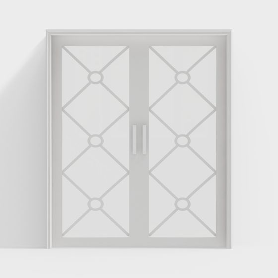 Elegant Double Door 3D model for Modern Interiors