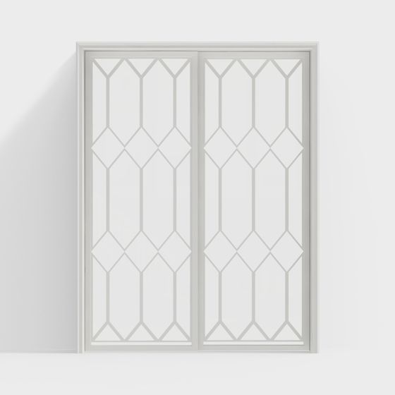 Geometric Glass Door 3D model