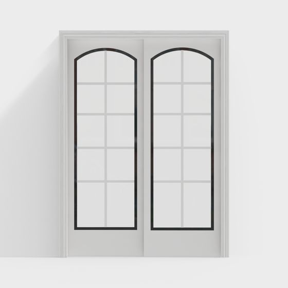 Elegant Arched Double Door 3D model